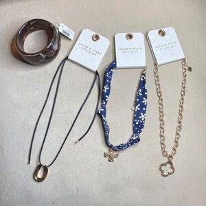 Alter’d state jewelry bundle—lot of 4 *3 necklaces and brown bangle* $112 value
